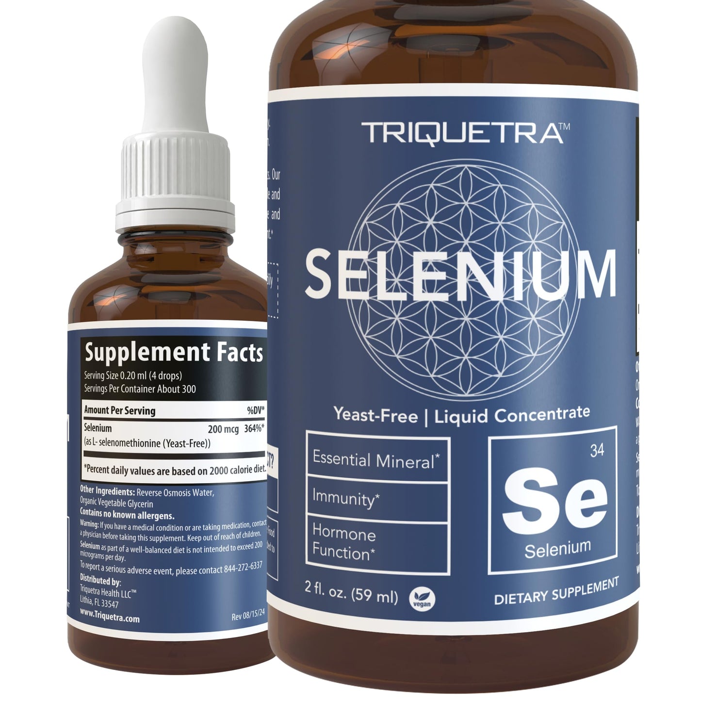 Selenium 200 mcg Selenomethionine - Sublingual Drops, 300 Servings (Vegan) - 2 oz