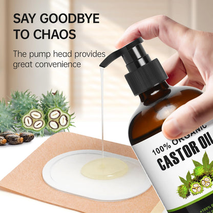 40Pcs Castor Oil Pack Wrap – Organic Cotton Patches, 16oz Amber Glass Bottle