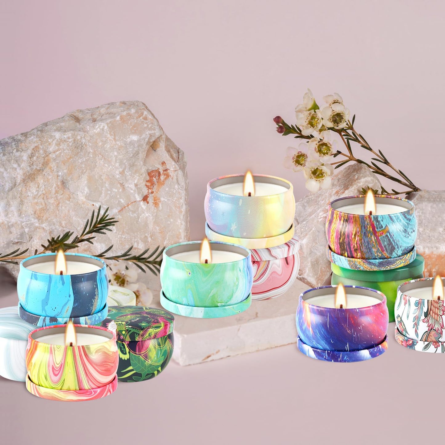 Set of 36 Scented Candles Gift Set | Pure Soy Wax Aromatherapy for Home