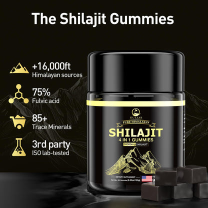 Pure Himalayan Shilajit Gummies with Ashwagandha – 120 Count