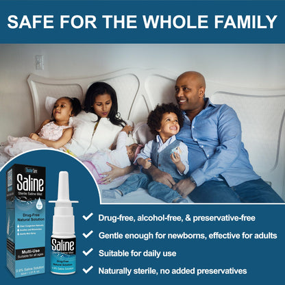 Shusher Care Saline Spray for Nose – 0.9% Isotonic Nasal Mist, Safe for Newborns to Adults | 30 ml