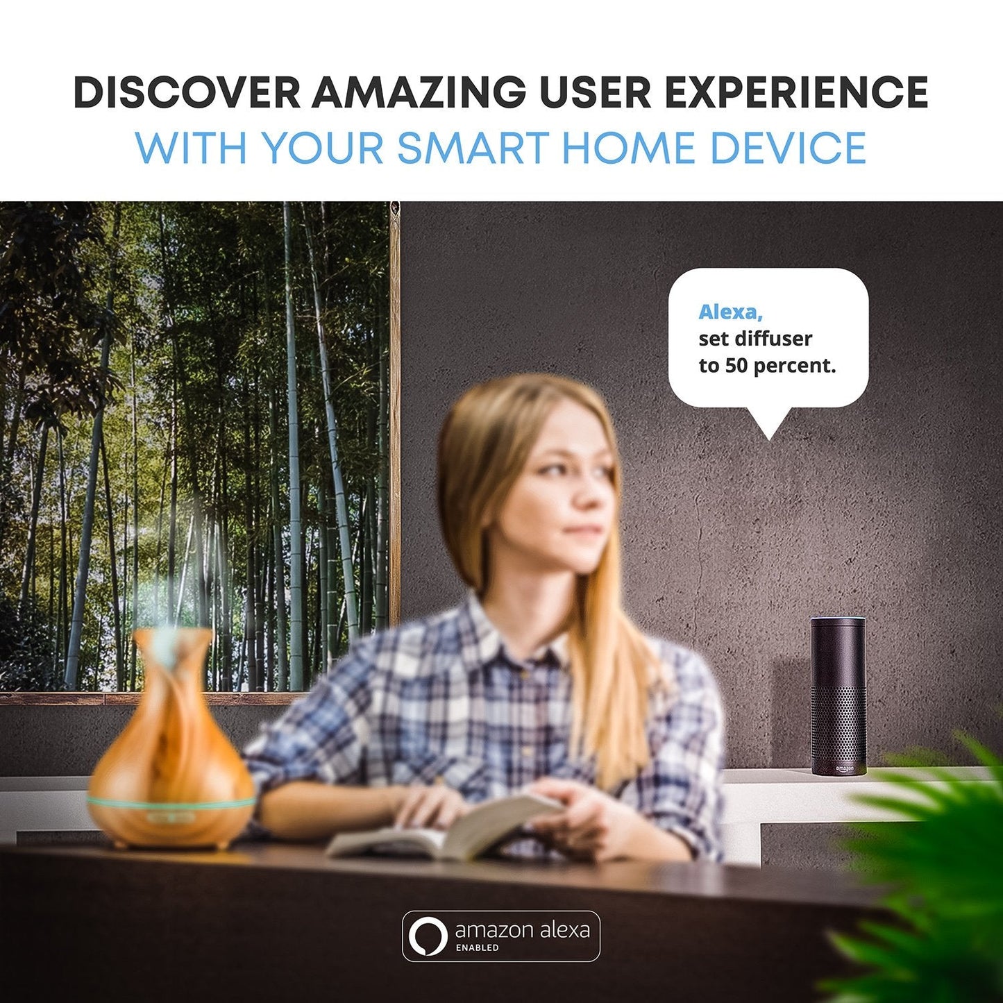 Sierra Modern Home Smart WiFi Diffuser – Alexa & Google Home – 400ml