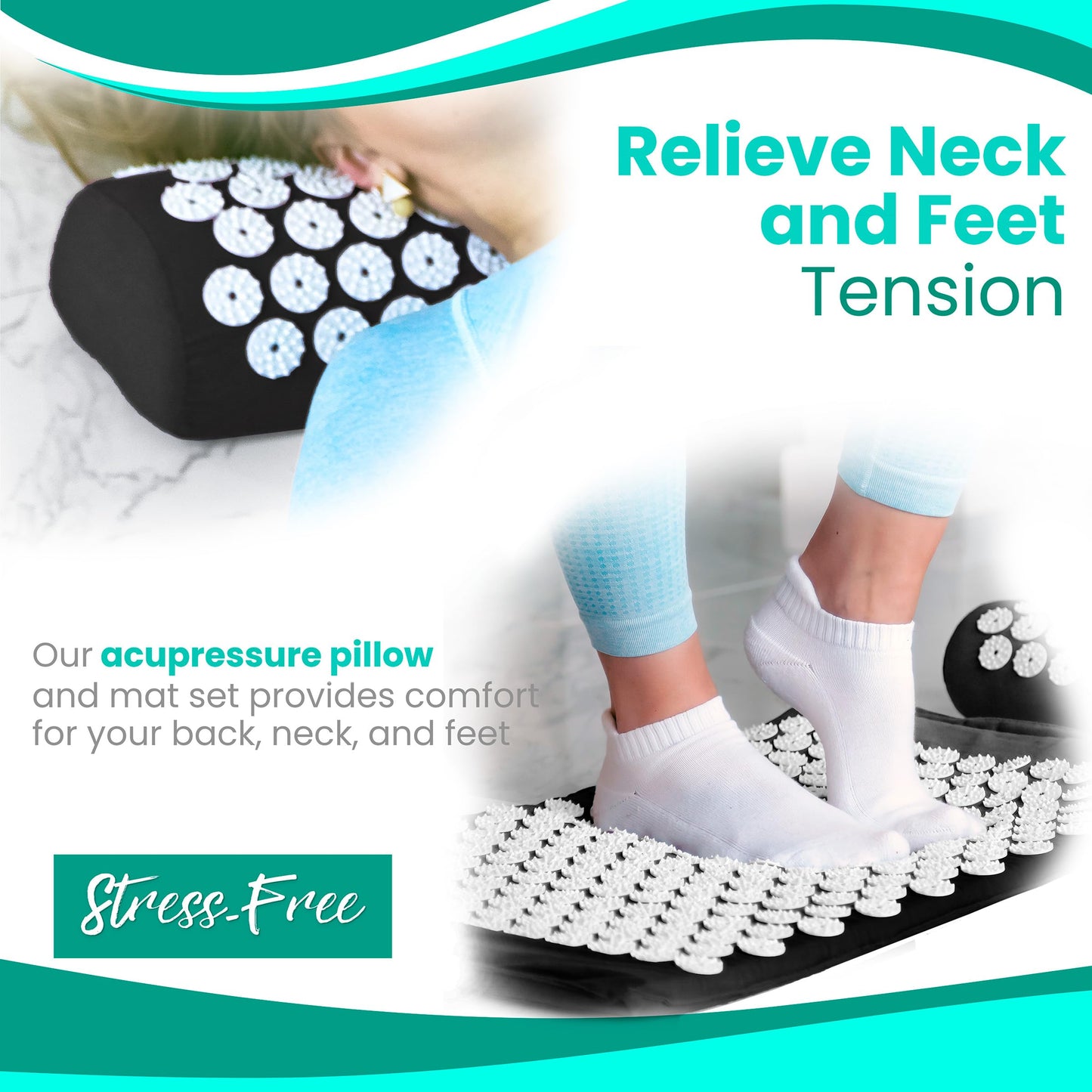 Sivan Acupressure Mat & Pillow Set – Grounding Mat for Pain Relief, Stress & Meditation