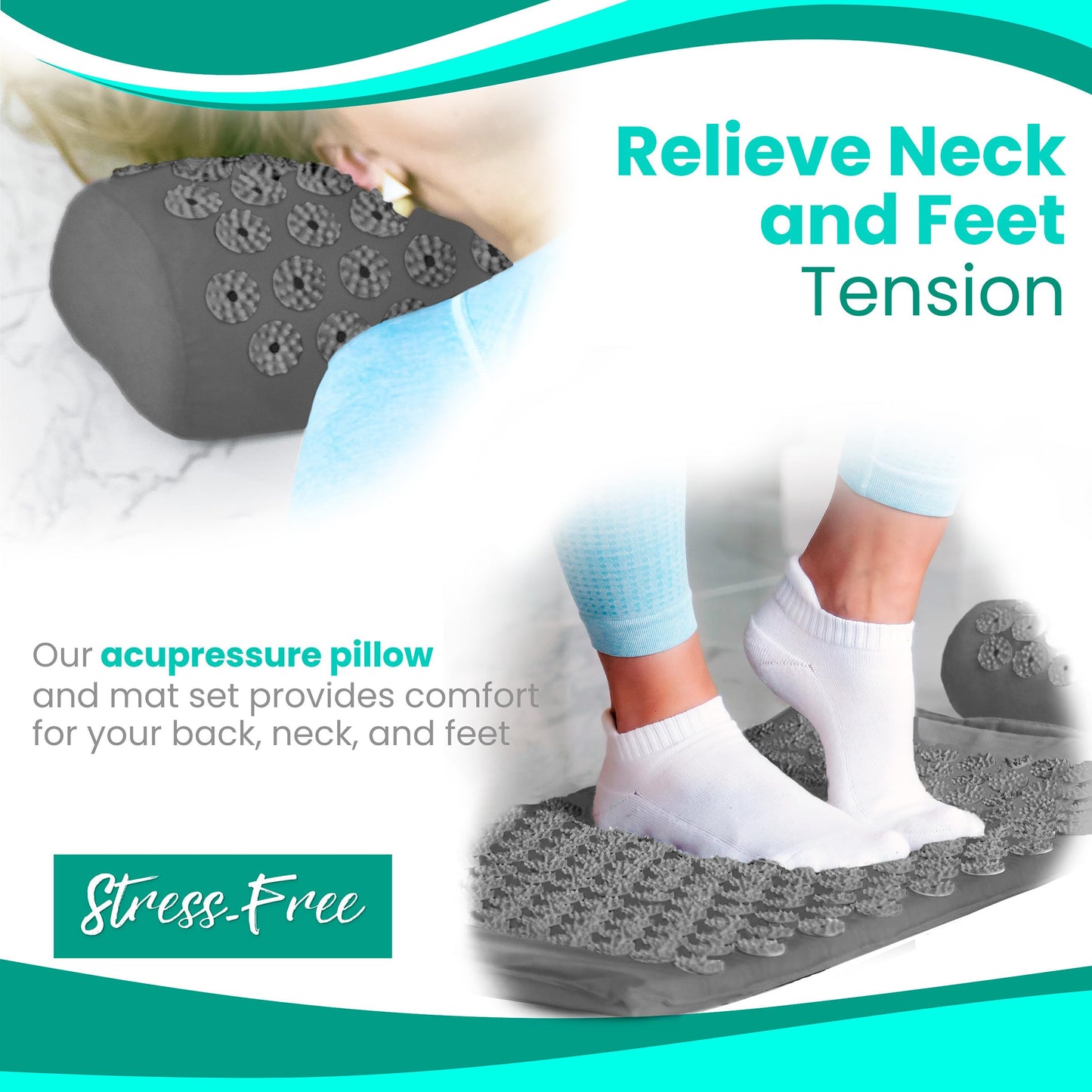 Sivan Health Acupressure Mat & Pillow Set – Grounding for Stress & Pain