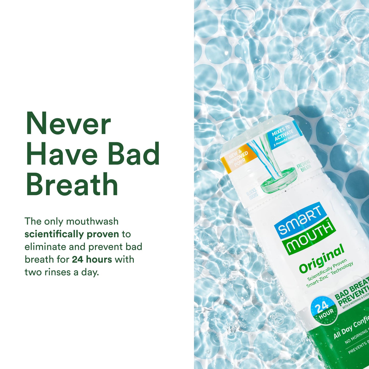 SmartMouth Activated Dry Mouth Rinse – Mint Mouthwash, 16 fl oz | Clinical DDS & Original Formula