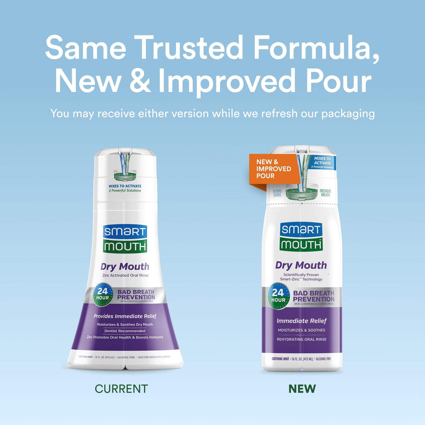 SmartMouth Activated Dry Mouth Mouthwash - Mint, 16 oz, 3 Pack