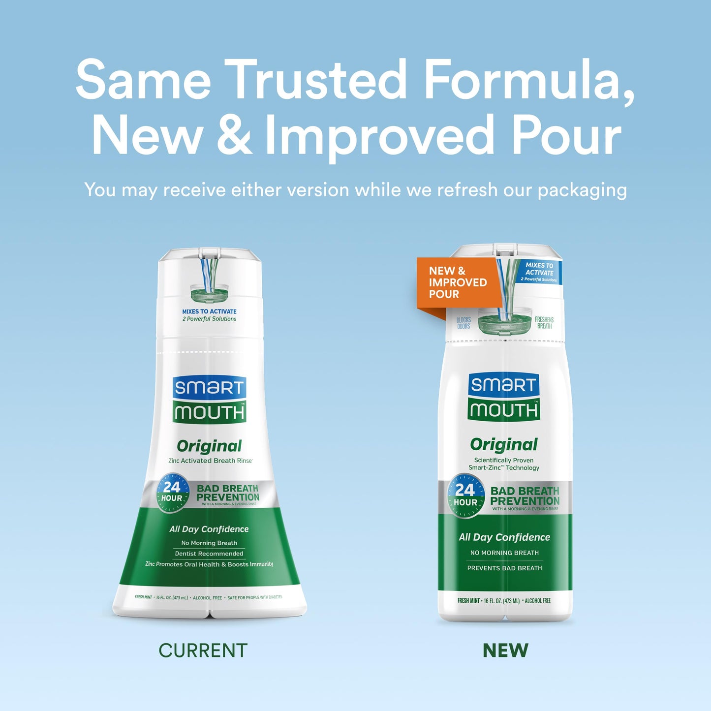 SmartMouth DDS Activated Clinical & Original Mouthwash – Fresh Breath, 16 oz