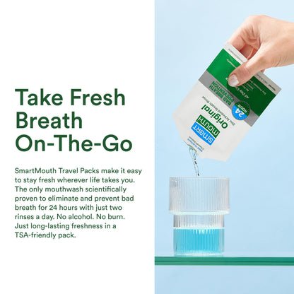 SmartMouth Original Activated Mouthwash - Single Packs, Travel Size, Fresh Mint, 30 Pack