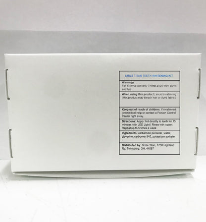 Smile Titan Teeth Whitening Kit with LED Light - 3% Carbamide Peroxide (5-Piece Set)