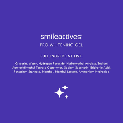 Smileactives Pro Whitening Gel for Toothpaste – 3 Pack (1 oz) | Clinical-Grade Hydrogen Peroxide