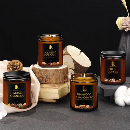 Smoke & Vanilla Candles | Natural Soy Candle, 50-Hour Burn Time