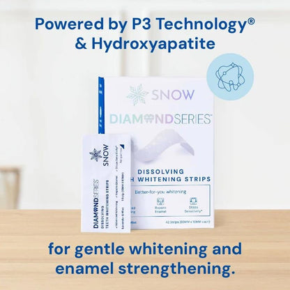 SNOW Diamond Dissolving Teeth Whitening Strips - Enamel Safe At-Home Whitening (42 Ct)