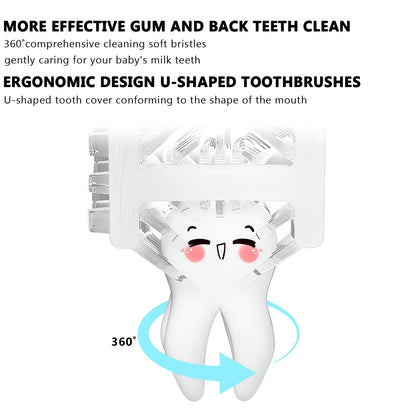 SNOWROSE Kids U-Shaped Electric Toothbrush | 2-12 Years | IPX7 Waterproof | 2 Brush Heads | 3 Modes | Pink