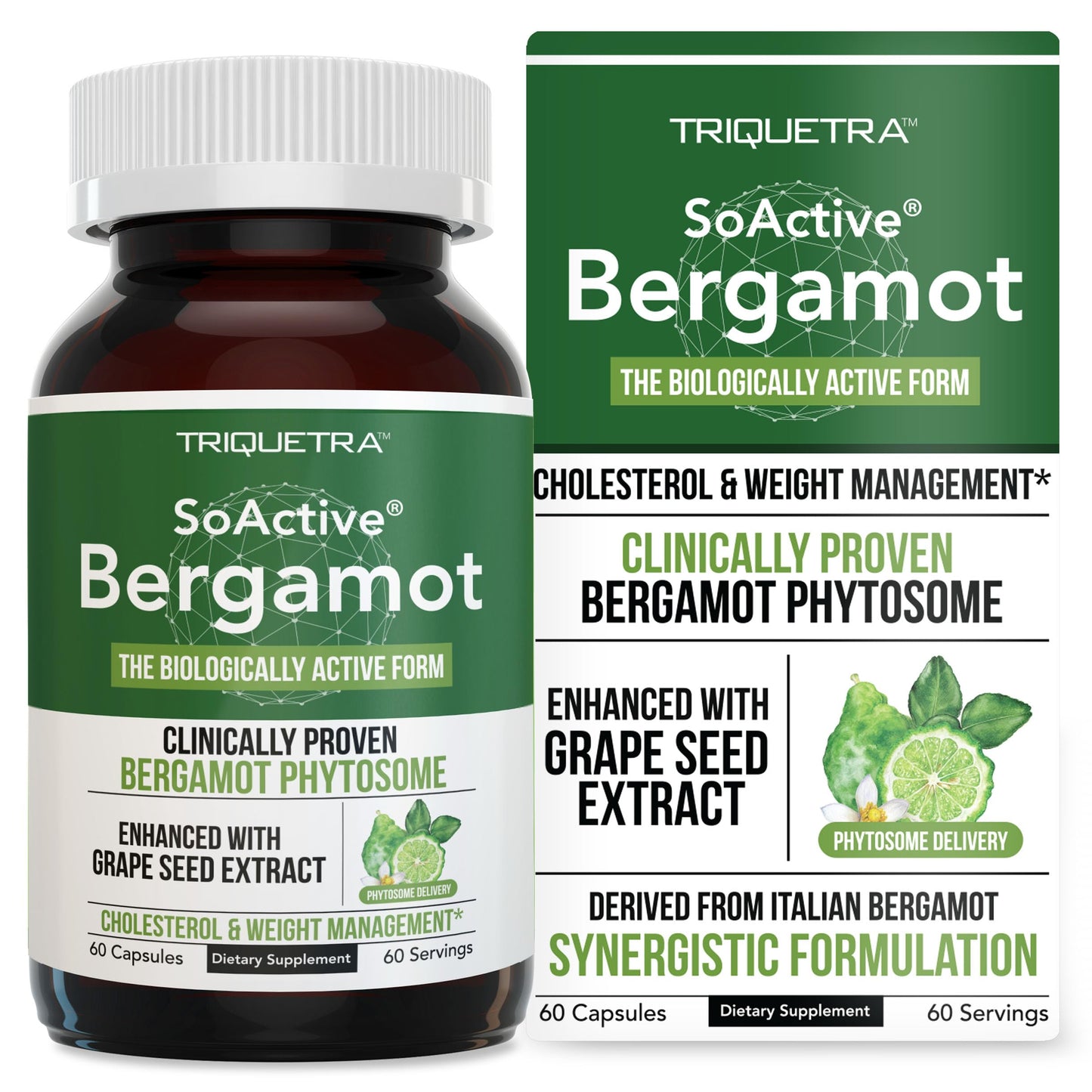 SoActive Bergamot 2.5X More Effective | Clinically Validated Citrus Bergamot Phytosome (60 Capsules)