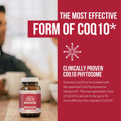 SoActive CoQ10 250 mg Phytosome – 9x Higher Absorption, Cellular Delivery (60 Capsules)