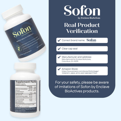 Sofon Nerve Support Supplement - 60 Caps | 30 Servings | Nerve Health & Circulation Support