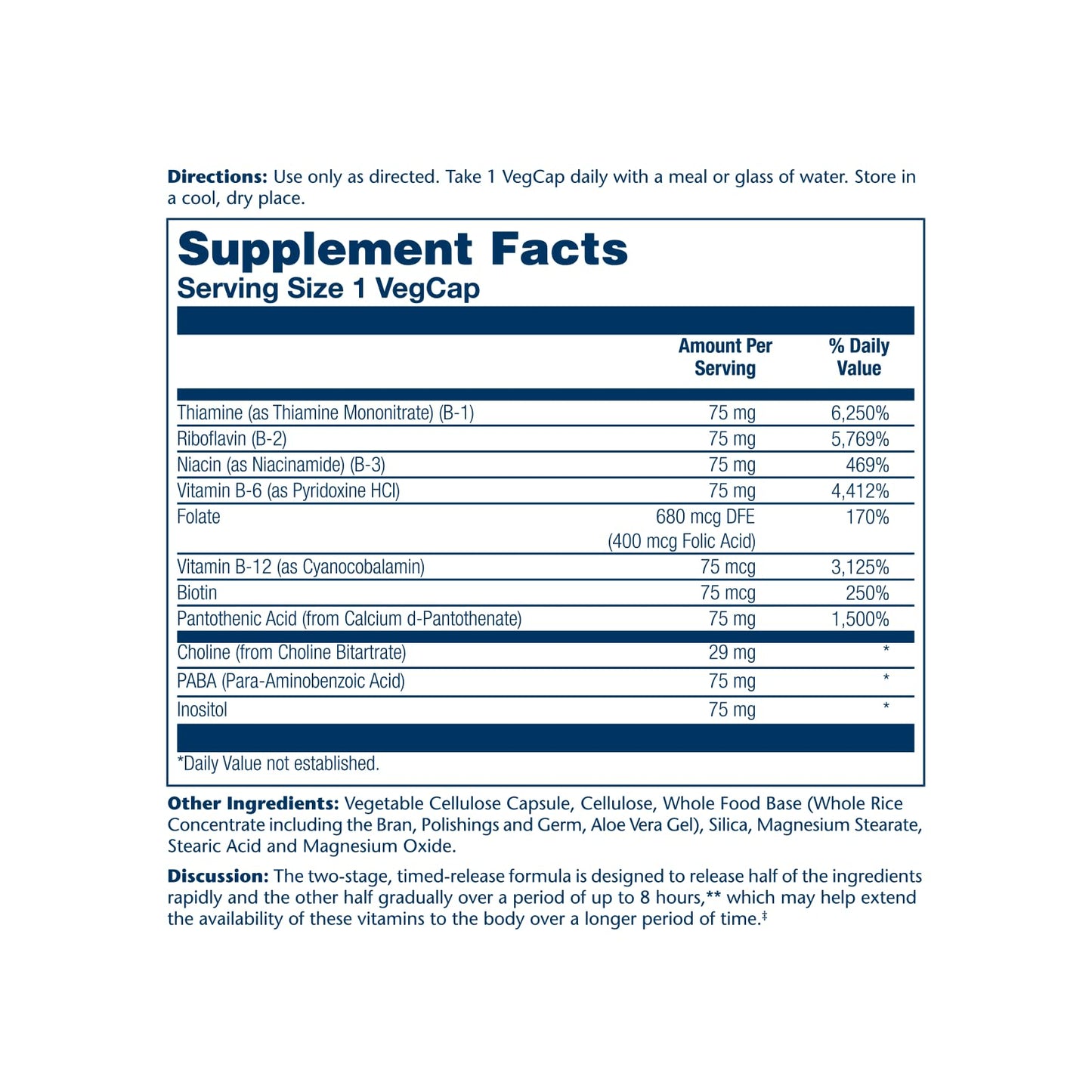 SOLARAY Vitamin B-Complex 75mg | Two-Stage Timed-Release | 100 CT