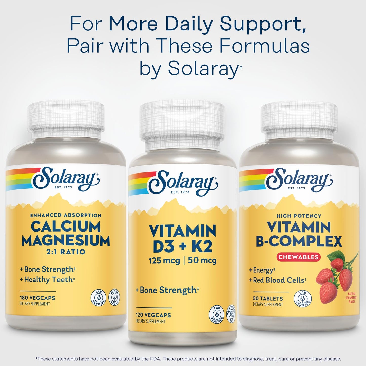 Solaray Vitamin B-Complex Chewables - Strawberry | Energy, Red Blood Cell Support & Metabolism - 50 Tablets