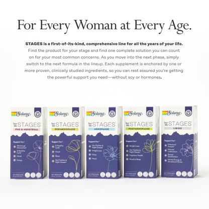 SOLARAY Libido Life Stages – Natural Lubrication & Libido Support for Women | Shatavari, Fenugreek, Ashwagandha | 60 VegCaps