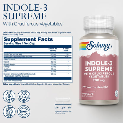 SOLARAY Indole-3 Supreme with Cruciferous Vegetables - Women's Health