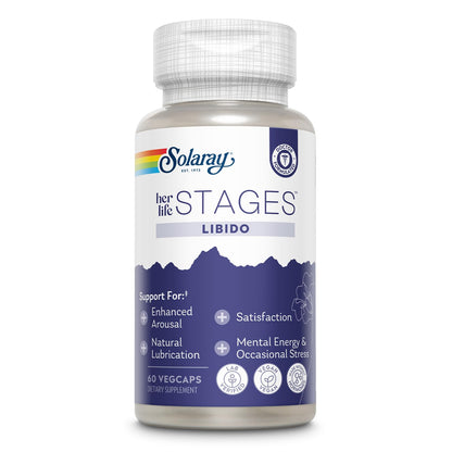 SOLARAY Libido Life Stages – Natural Lubrication & Libido Support for Women | Shatavari, Fenugreek, Ashwagandha | 60 VegCaps