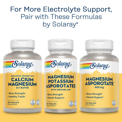 Solaray Potassium Asporotate Chelated Supplement – Electrolyte Balance & Heart Health
