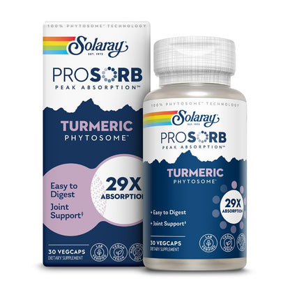 SOLARAY ProSorb Turmeric Phytosome 500 mg – 29X Absorption, Joint Support, Vegan