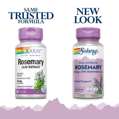 SOLARAY Rosemary Leaf Extract 275 mg Veg Cap | 45 Count - Guaranteed Potency