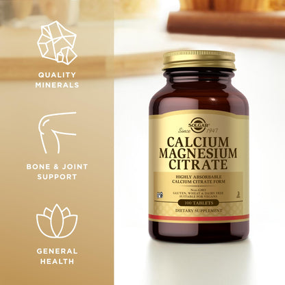 Solgar Calcium Magnesium Citrate – 100 Tablets Pack of 2 – Non-GMO, Vegan, Gluten Free, Kosher | 40 Servings