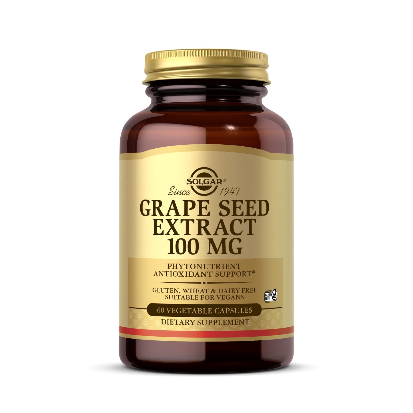 Solgar Grape Seed Extract 100 mg | 60 Veg Capsules | Vegan, Gluten & Dairy Free