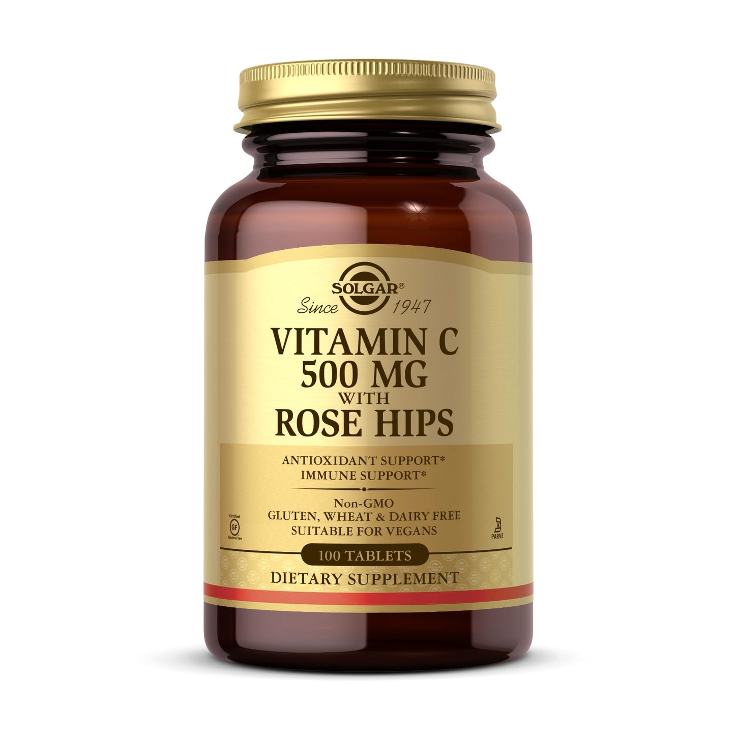 Solgar Vitamin C 500 mg with Rose Hips – 100 Tablets | Antioxidant & Immune Support