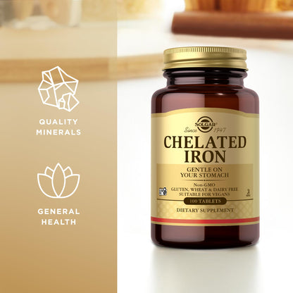 Solgar Chelated Iron - 200 Servings | Gentle on Stomach | Vegan & Non-GMO