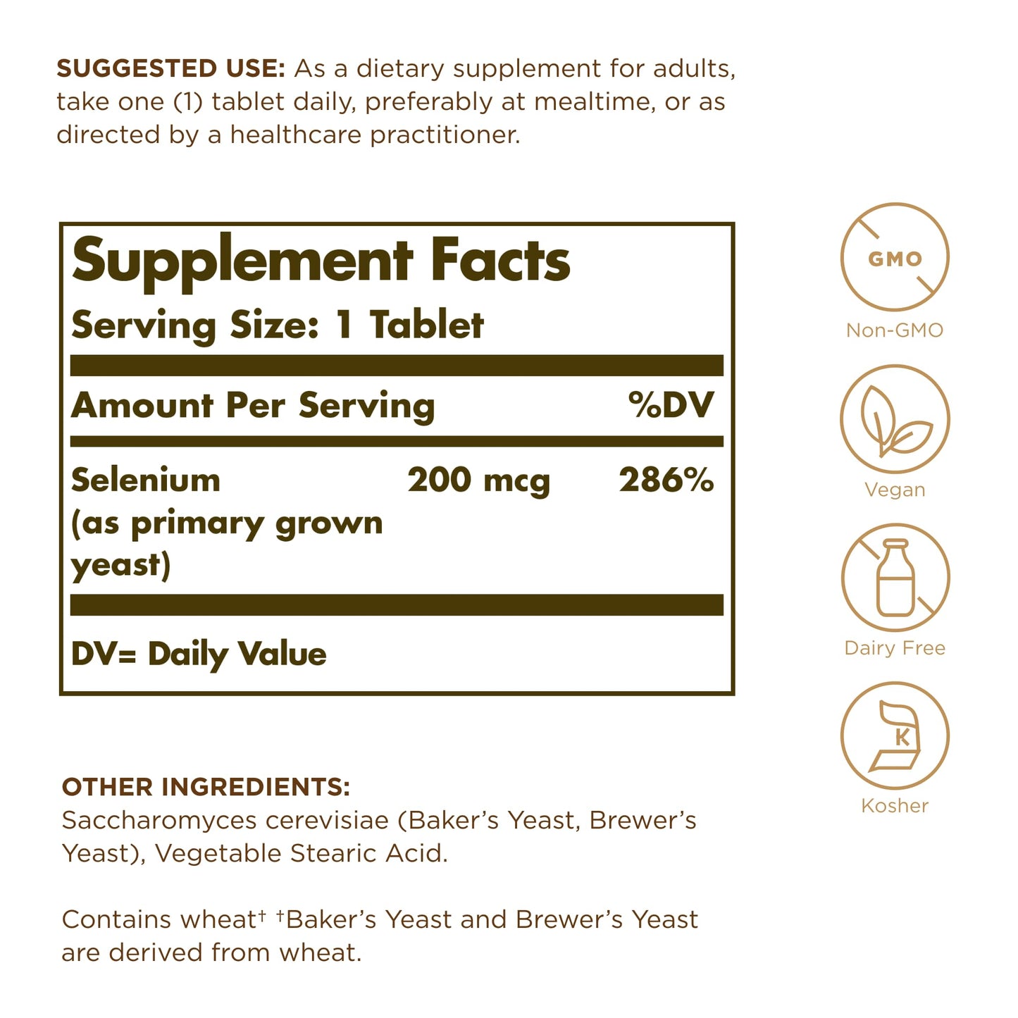 Solgar Selenium 200 mcg Tablets – 100 Count | Essential Trace Mineral