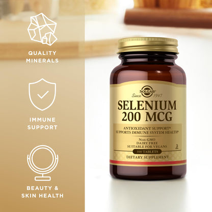 Solgar Selenium 200 mcg Tablets – 100 Count | Essential Trace Mineral