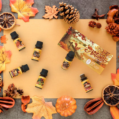 Soulorigin Autumn Fragrance Oils Set | Pumpkin Spice, Apple Pie, Cinnamon for Diffusers & Candles