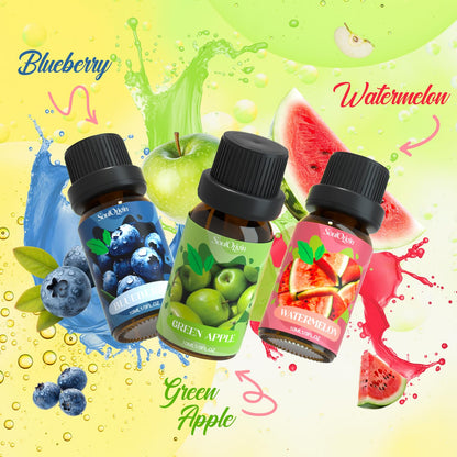 Soulorigin Fruit Essential Oils Set – 6 Fragrance Oils for Diffuser & Candle Making (Pineapple, Sweet Orange, Grape, Green Apple, Blueberry, Watermelon)