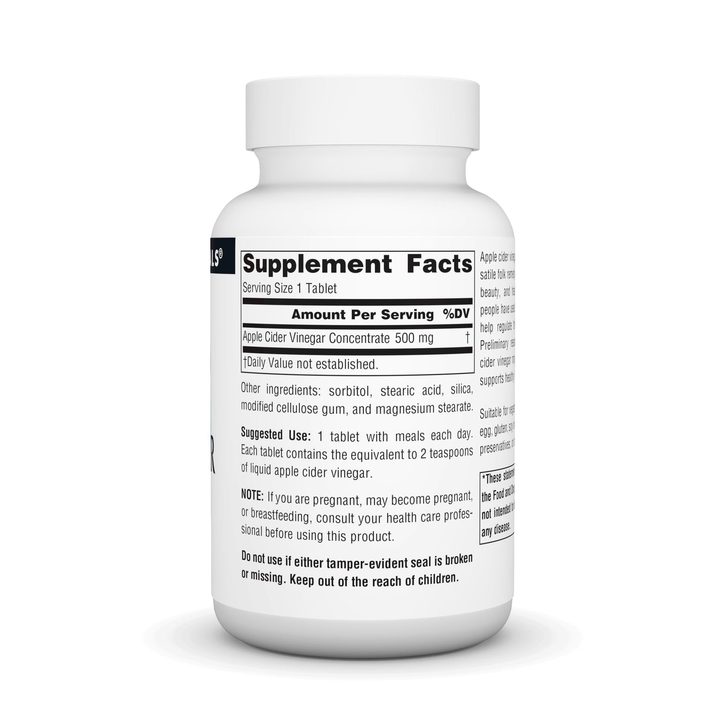 Source Naturals Apple Cider Vinegar 500mg, 90 Tablets - Dietary Supplement