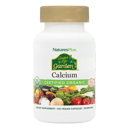 NaturesPlus Source of Life Garden Organic Calcium with AlgaeCal – Vegan, Gluten-Free, 120 Capsules