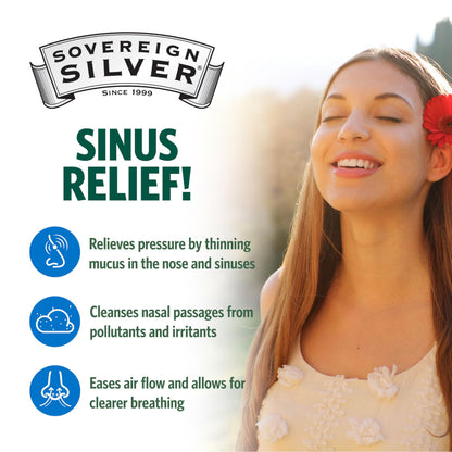 Sovereign Silver Natural Nasal Spray (10 ppm) - Drug-Free Colloidal Silver for Nasal Comfort & Immune Support, Adults & Kids, 1 fl oz