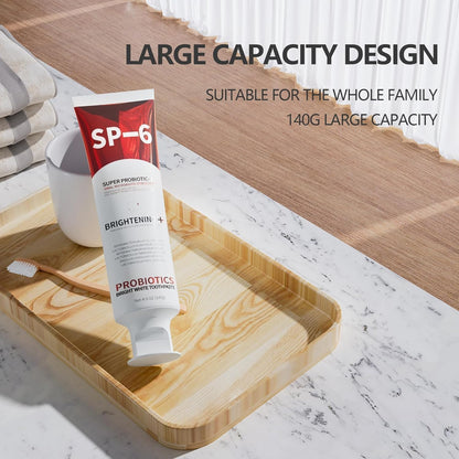 SP-6 Probiotic Toothpaste – Niacinamide Whitening, 6 Probiotics, Fluoride-Free