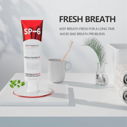 Sp-6 Probiotic Whitening Toothpaste – Fluoride-Free, Fresh Mint (2pc Bundle)