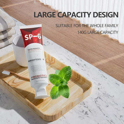 SP-6 Probiotic Whitening Toothpaste & SP-6 Ultra Whitening Toothpaste – Fluoride-Free, Fresh Mint Flavor, 3pc Pack