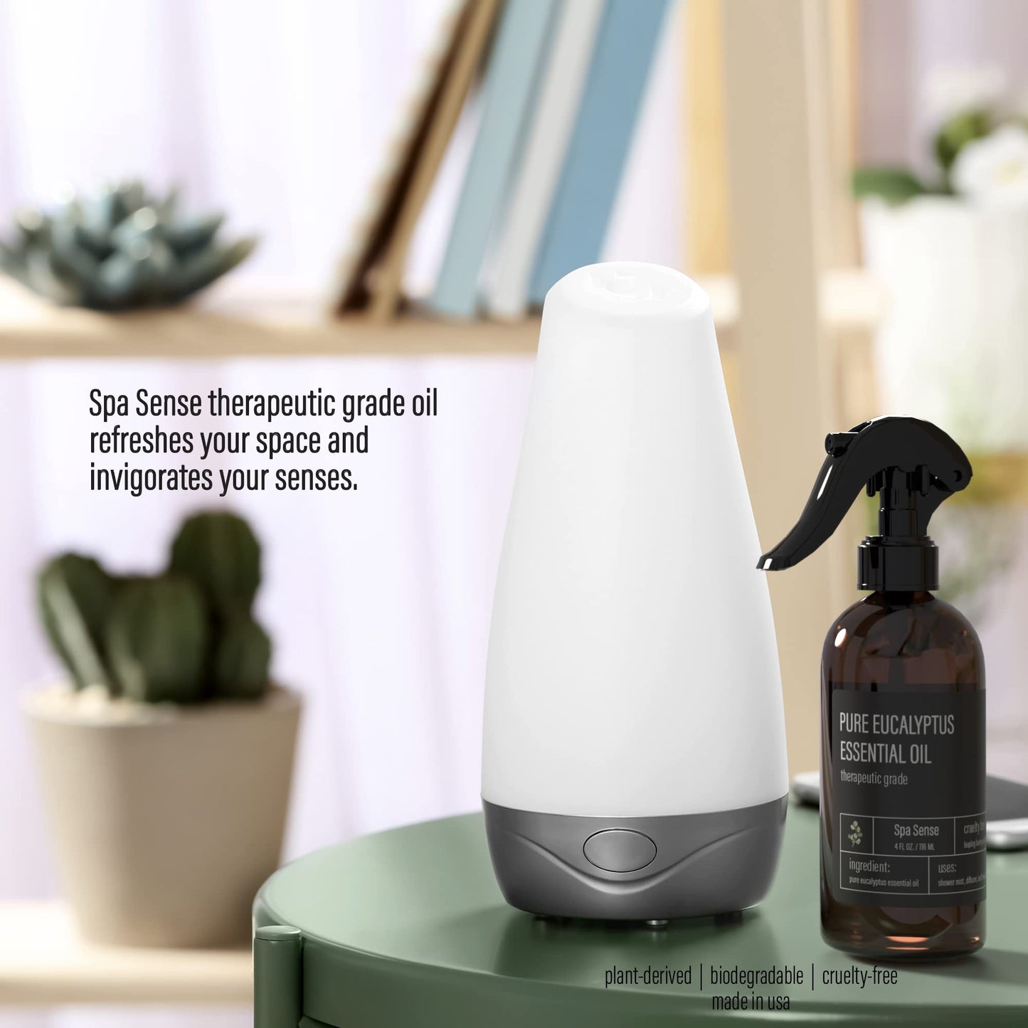 Spa Sense Pure Eucalyptus Oil Shower Mist & Steam Room Spray – 4 oz, 2 Pack | Premium Aromatherapy Essential Oil Spray
