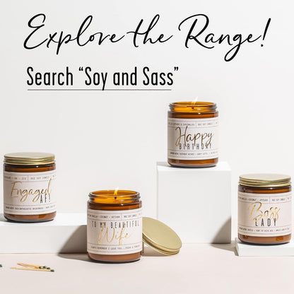 60th Anniversary Gifts – 60 Year Later Candle (Sandalwood Rose) – USA Made
