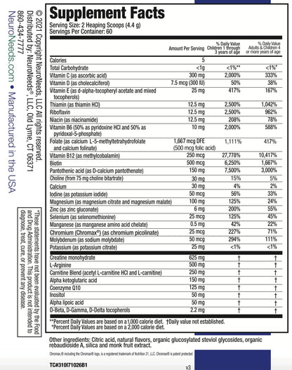 SpectrumNeeds® by NeuroNeeds – Comprehensive 33-Ingredient Nutritional Support (Lemon Flavor)