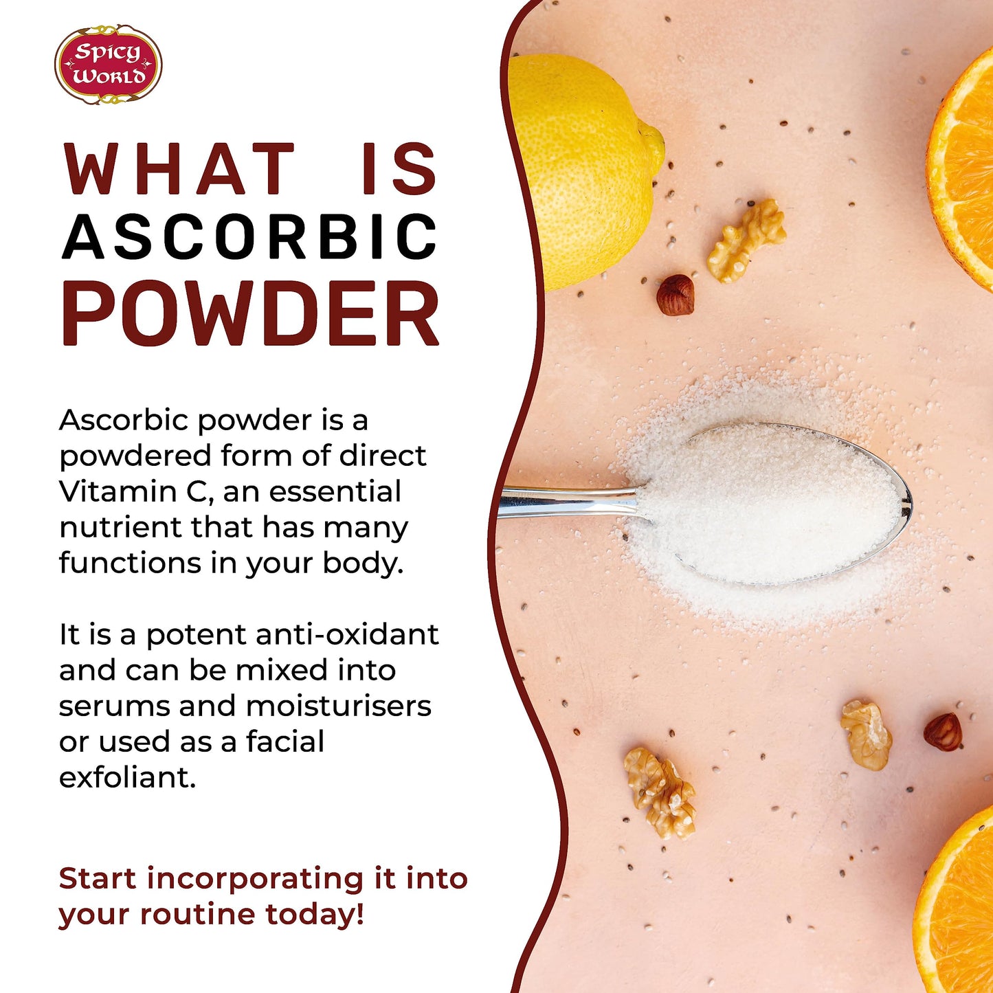 Spicy World Ascorbic Acid 1 lb – Pure Vitamin C Powder (USP, Food Grade)