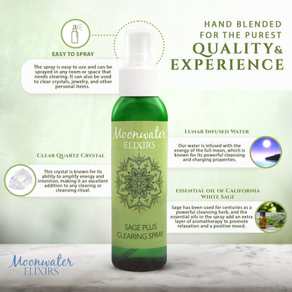 Reiki-Charged White Sage Mist – Aura Renewal & Crystal-Infused Room Spray (8oz)