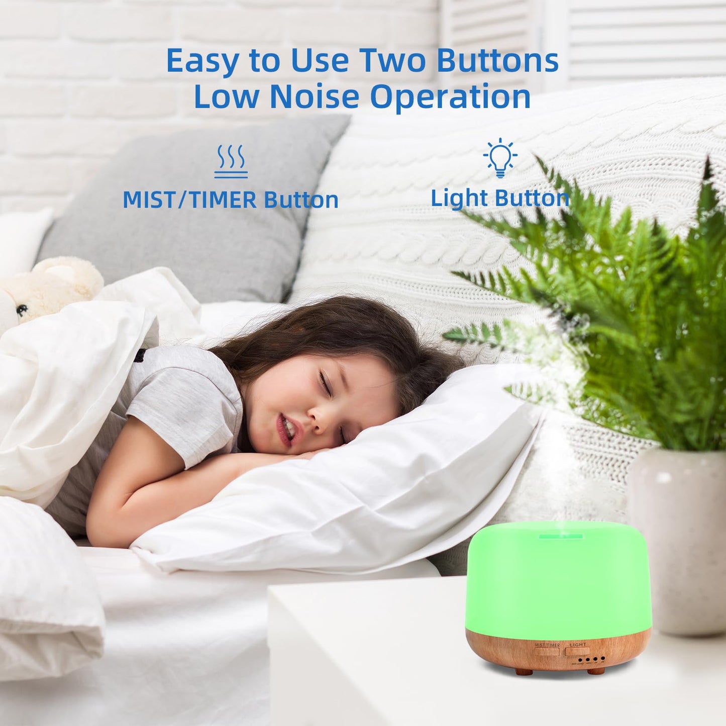 SPLITSKY Aromatherapy Essential Oil Diffuser | 300ml, Remote, 7-Color LED, Quiet Humidifier