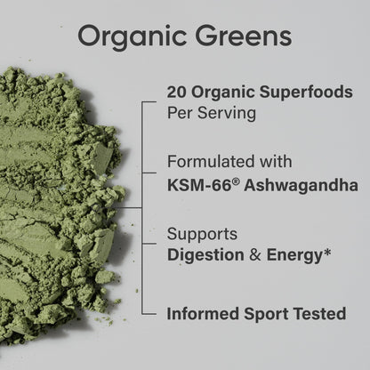 Sports Research Organic Greens Powder – Spirulina & Chlorella, 8 B Vitamins, Vegan