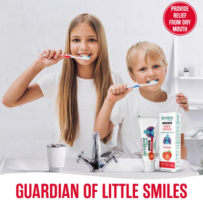 SprinJene Natural Children's Toothpaste – Fluoride-Free Strawberry for Kids | Made in USA 2-Pack